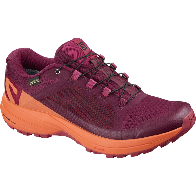 Salomon Israel XA ELEVATE GTX® W - Womens Trail Running Shoes - Dark Red/Orange (MZAP-72035)